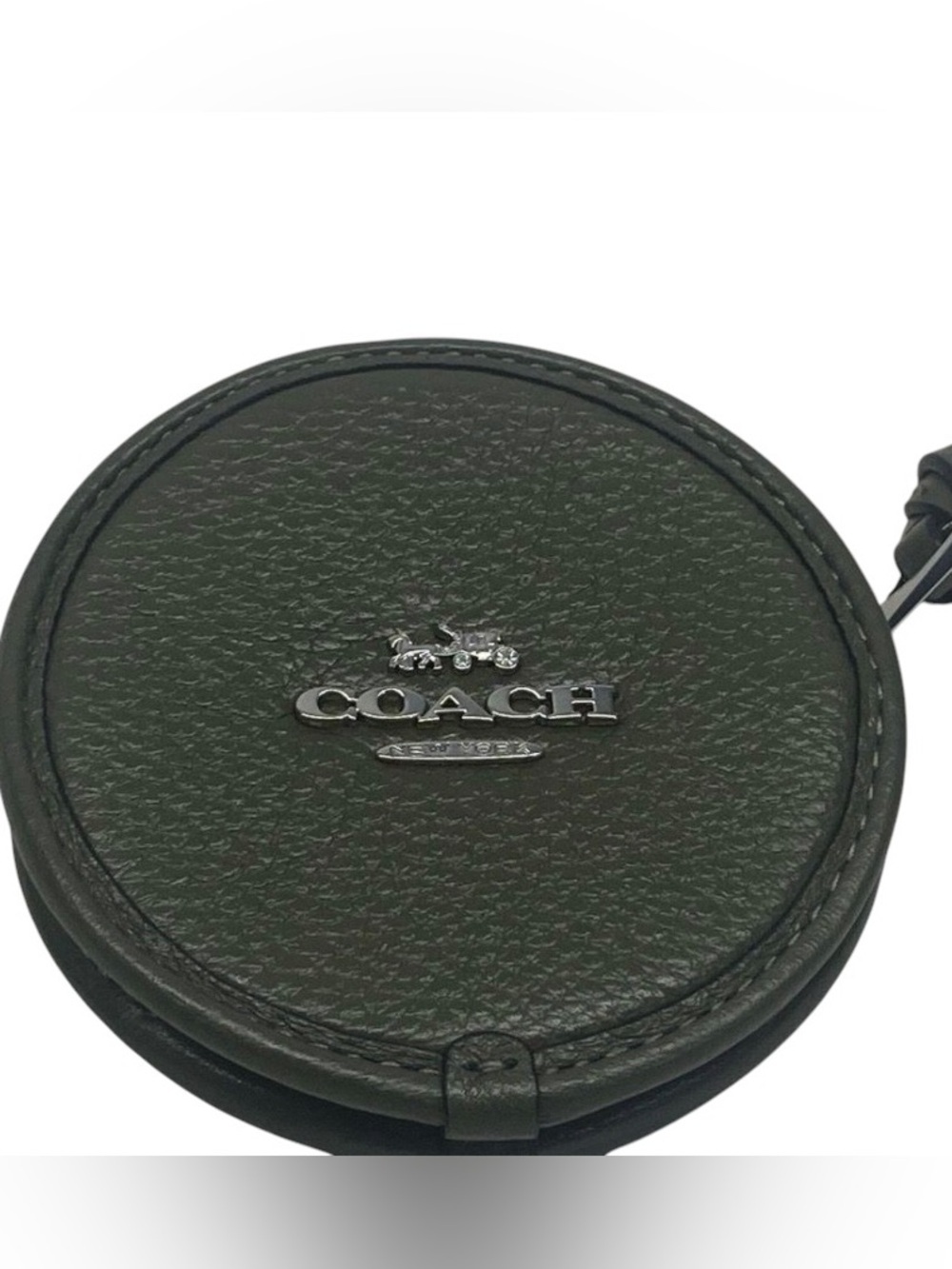 COACH Olive Green Leather Crossbody Bag & Coin Case - Picture 14 of 16
